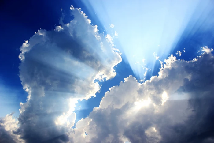 white clouds and blue sky Sun sunlight photography nature 2k