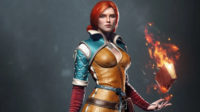female animated character The Witcher Triss Merigold 3 Wild Hunt 2k