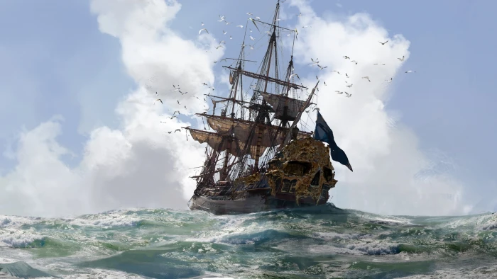galleon on sea painting video games Skull and Bones ship pirates 2k