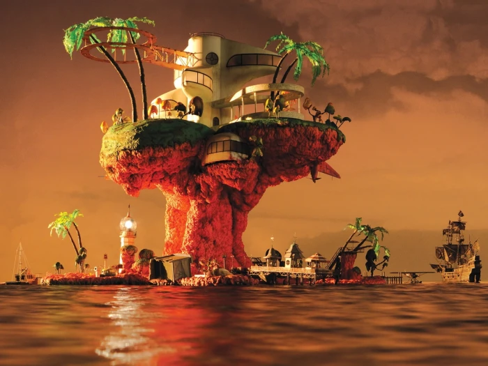 gorillaz plastic beach album covers jamie hewlett 2k