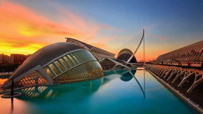 gray concrete building nature landscape Valencia Spain sky 2k