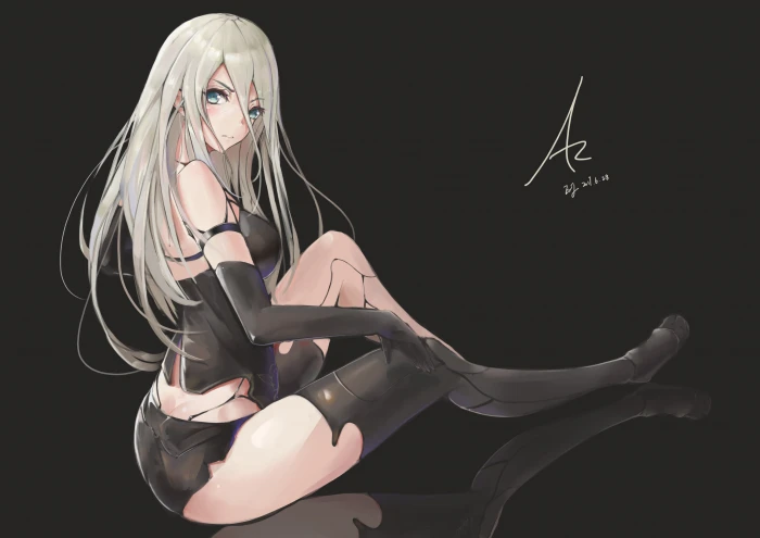 gray haired female anime character wallpaper heels NieR Nier Automata 2k 4k