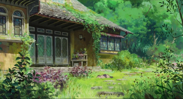 green grass field anime Studio Ghibli Karigurashi no Arrietty 2k