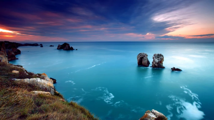 landscape beach coast sea clouds nature photography aerial view 2k