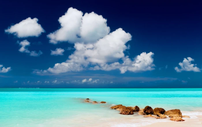 landscape sea beach tropical water horizon 2k