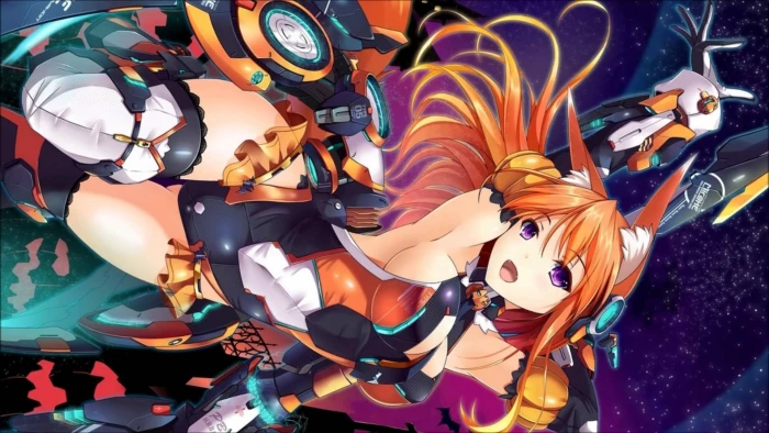 long orange haired female anime character with fox ears wallpaper 2k