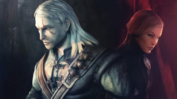 man and woman game character wallpaper The Witcher artwork 2k