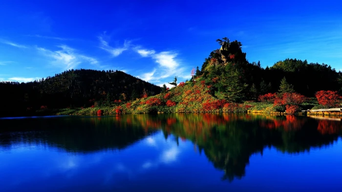 mountain beside body of water digital wallpaper nature landscape 2k