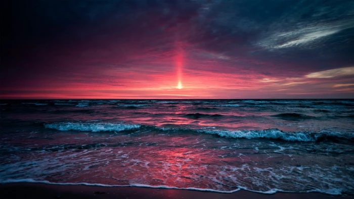 nature sky sun clouds landscape sunset horizon sunrise 2k