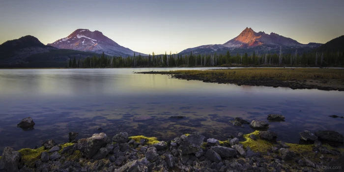 panoramic photography of lake near trees and mountains during daytime oregon 2k