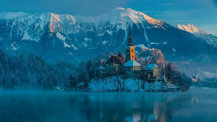 phenomenon bled island europe slovenia lake castle 2k
