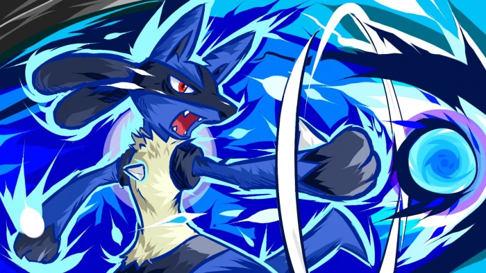Pokemon Riolu illustration Pok mon Nintendo Lucario blue 2k