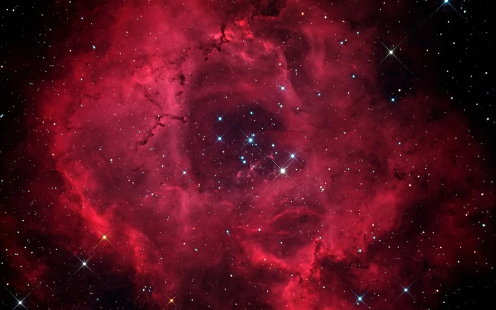 red galaxy photo space stars nebula Nebulosa Roseta star 2k