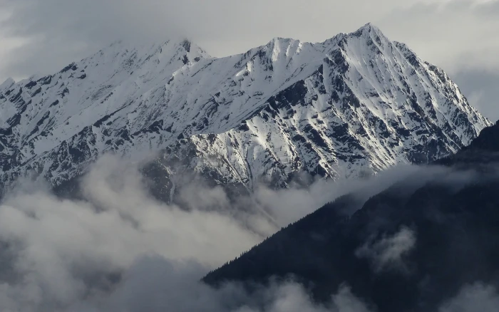 snow covered mountain mountains winter nature clouds beauty in 2k