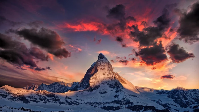 snow capped mountain nature mountains Alps Matterhorn sky 2k