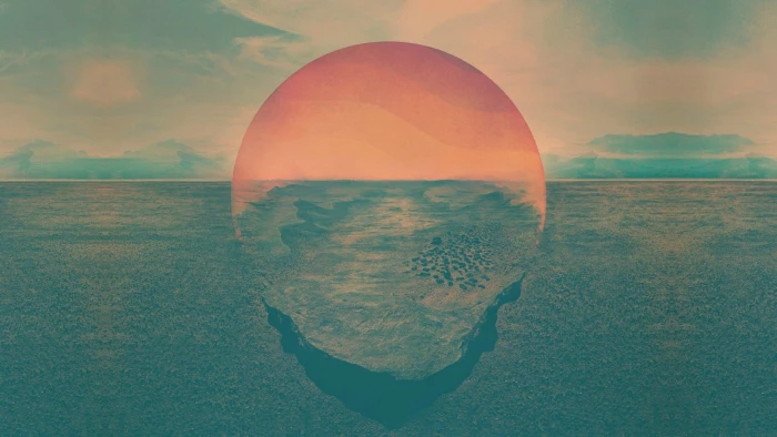 sun and body of water painting artwork digital art Tycho landscape 2k