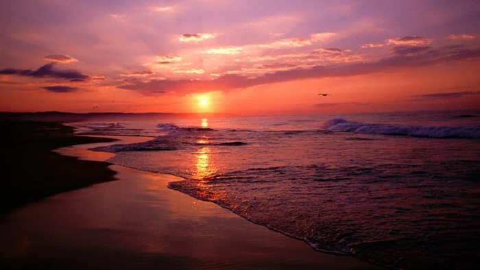 sunset for mac desktop water sea sky scenics nature 2k