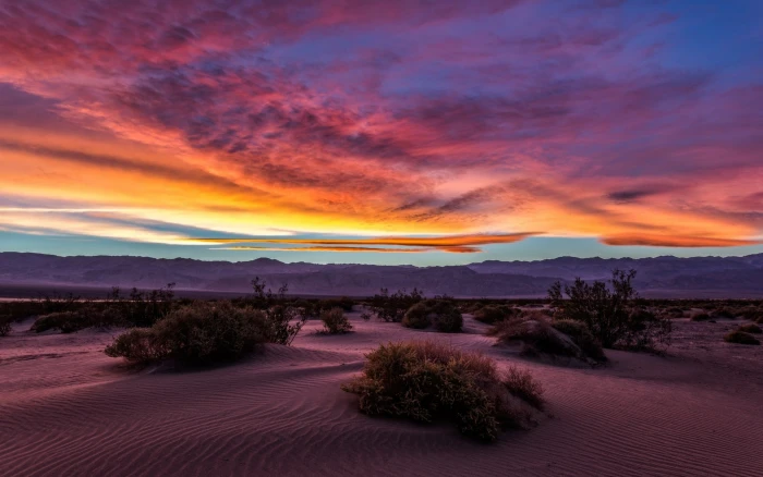 sunset scenery landscape nature desert Death Valley sand 2k