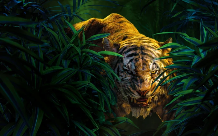 The Jungle Book Shere Khan tiger illustration Movies Hollywood 2k