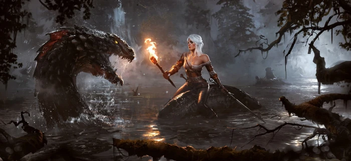 The Witcher female character illustration 3 Wild Hunt 2k