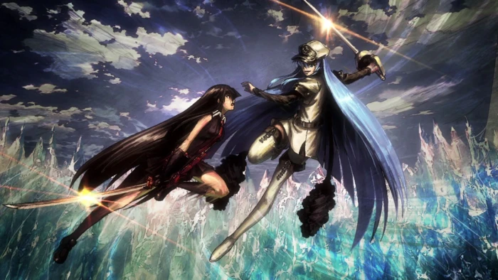 two female anime characters fighting wallpaper girls Akame ga Kill 2k