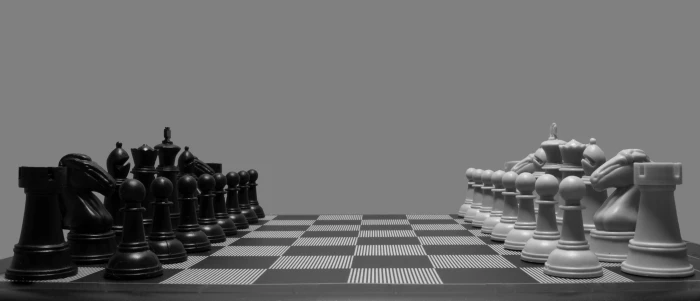 white and black chess board set men game pieces 2k 4k