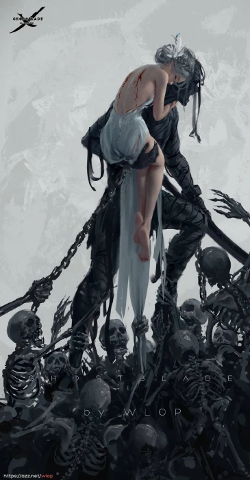 WLOP anime girls Ghost Blade