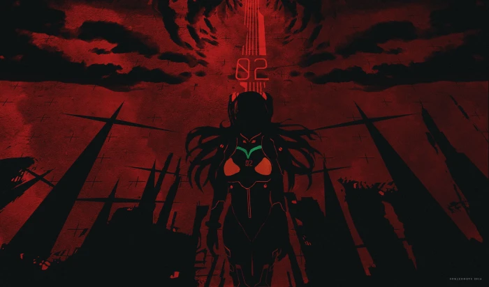 woman with red brassire anime character Asuka Langley Soryu 2k