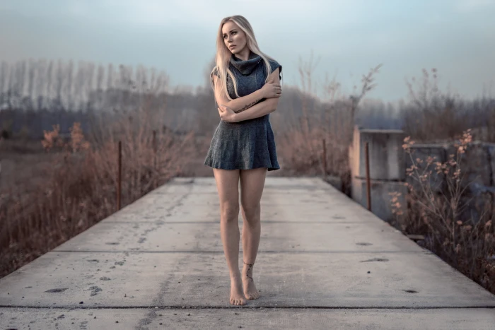 women's black short sleeved mini dress blonde tattoo women outdoors 2k