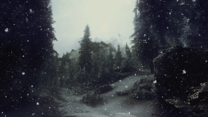 green pine tree snowy mountain photo during daytime artwork 2k