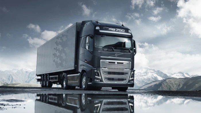 gray Volvo truck trucks lorry vehicle cloud sky 2k