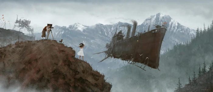 illustration painting artwork landscape ship fan art fantasy 2k
