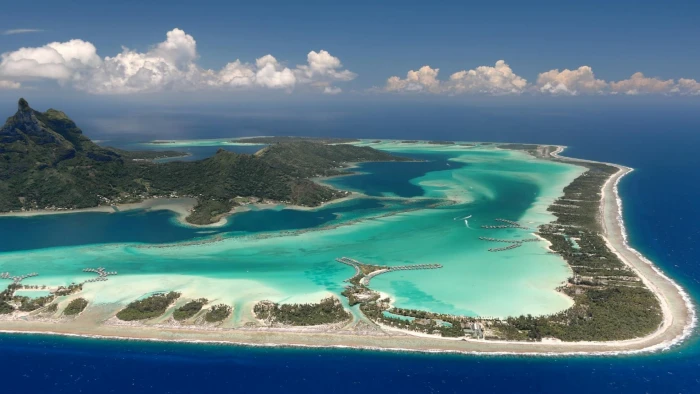 island Bora landscape nature sea water sky cloud 2k