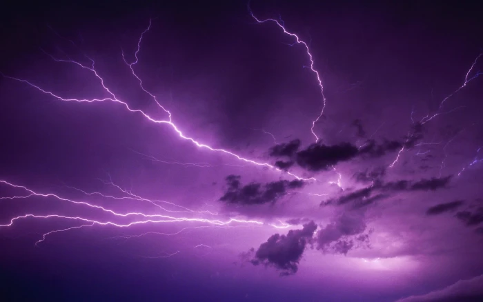 lightning nature purple storm power in cloud sky 2k