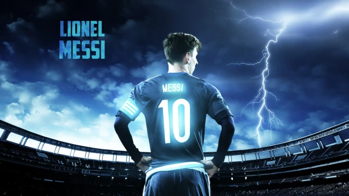 Lionel Messi Leo sky standing one person cloud 2k