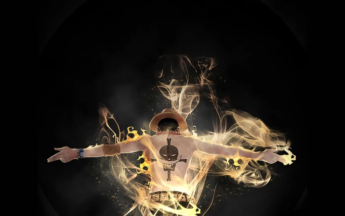 One Piece Ace illustration Anime Portgas D illuminated 2k