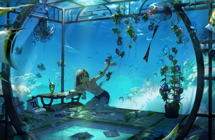 Original Characters Underwater Anime Girls