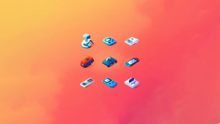 nine assorted color toys Nintendo Switch illustration 2k