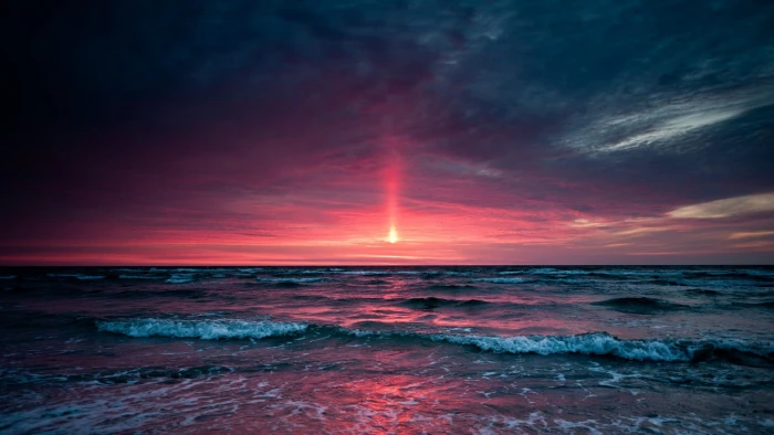 ocean waves body of water during dawn sea sunset nature landscape 2k
