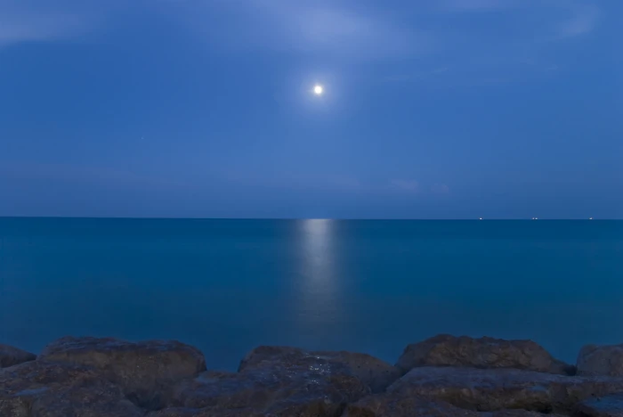 photo of moon during night time Deep Blue nikon mar sea 2k 4k