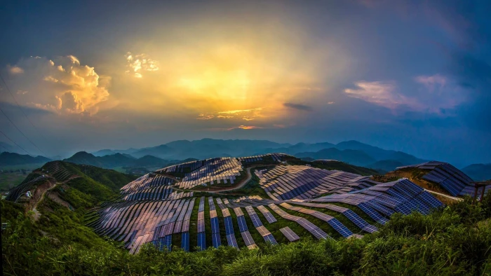 aerial photo of valley nature landscape trees forest China 2k