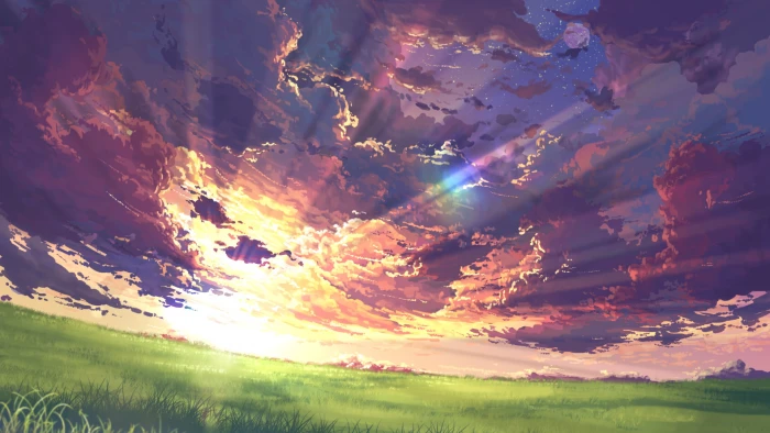 anime landscape nature peace peaceful 2k