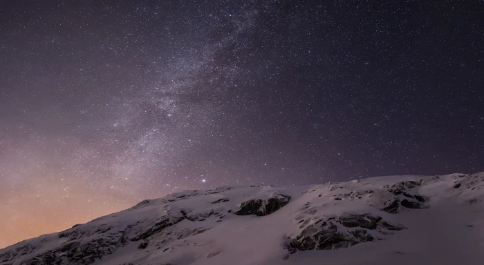 Apple iOS Mountains and Galaxy HD Wallpaper snow covered field 2k