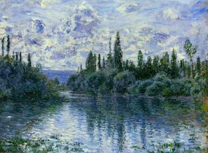Arm of the Seine near Vetheuil claude monet art luminos
