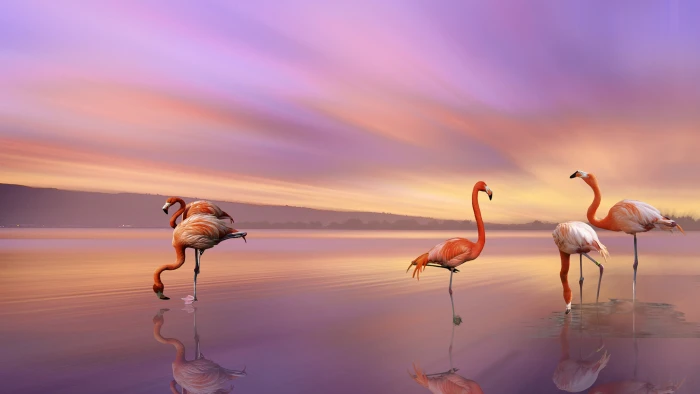 Bird Greater Flamingo The Most And Distributed Family It There In Africa Middle East Southern Europe Hd Wallpaper For Mobile Tablet 2k 4k