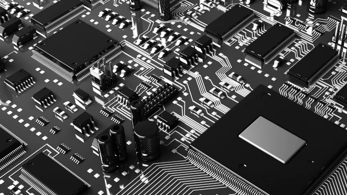 black and gray circuit board computer microchip digital art 2k