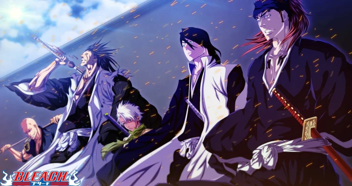 Bleach characters digital wallpaper Zaraki Kenpachi Kuchiki Byakuya 2k