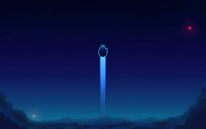 black and white LED light Star Wars stars Millennium Falcon 2k 4k