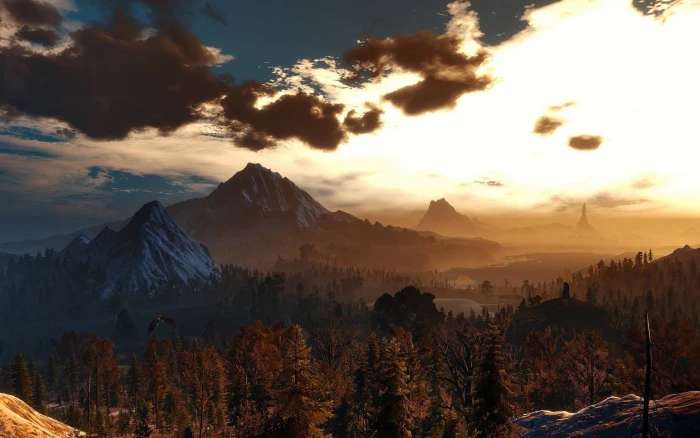 clouds landscape mountains nature The Witcher 3 Wild Hunt 2k