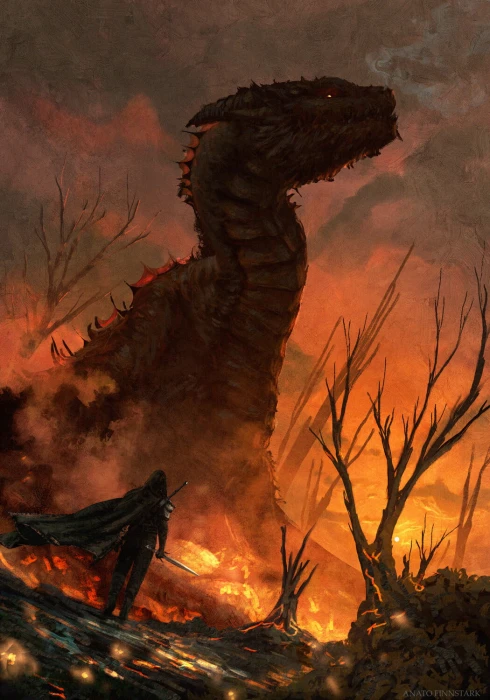 fantasy art artwork dragon The Witcher Geralt of Rivia
